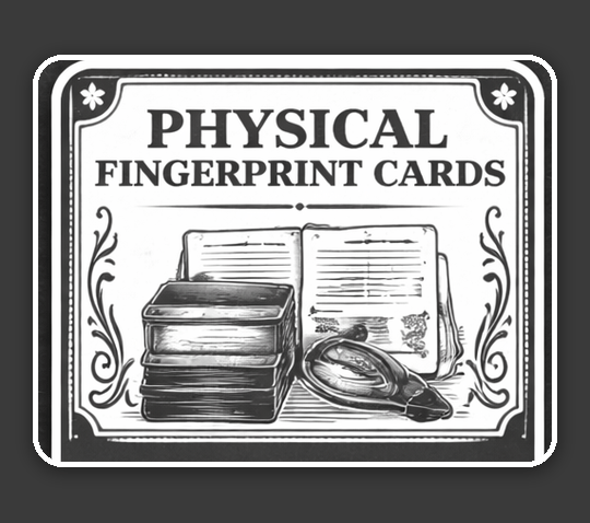 FD-258 physical fingerprint card for background check